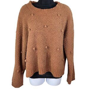 Charmed Hearts XL Brown Textured Bobble Knit Sweater